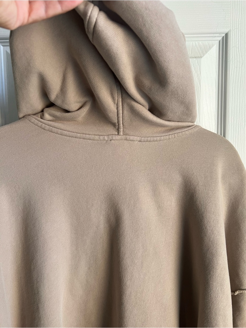 Eileen Fisher Taupe Crewneck Hoodie Sweater - Picture 6 of 7